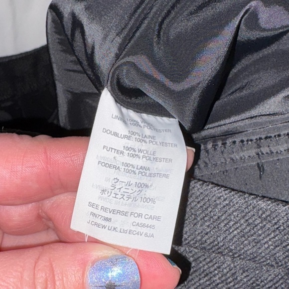 J.Crew soft 100% wool pencil skirt size 0 grey charcoal zipper - Picture 4 of 7